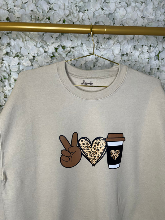 Peace Love Coffee Crewneck Sweatshirt