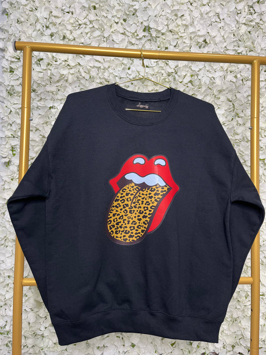 Leopard Tongue Crewneck Sweatshirt